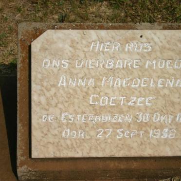 COETZEE Anna Magdelena nee ESTERHUIZEN 1875-1958