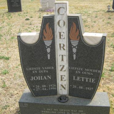 COERTZEN Johan 1926-1996 &amp; Lettie 1927-
