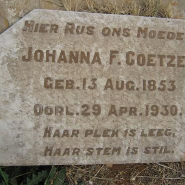 COETZEE Johanna F. 1853-1930