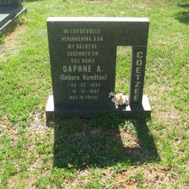 COETZEE Daphne A. nee HAMILTON 1934-1995