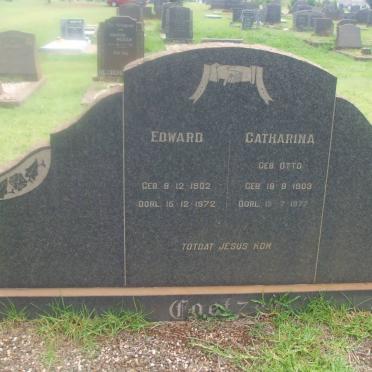 COETZEE Edward 1902-1972 &amp; Catharina OTTO 1903-1877