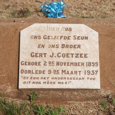 COETZEE Gert J. 1899-1937