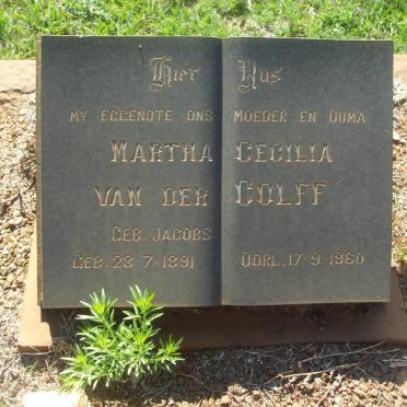 COLFF Jacobus Adriaan Louw, van der 1895-1974 &amp; Martha Cecilia JACOBS 1891-1960 &amp; Johanna Hendrika formerly KATZKE 1899-