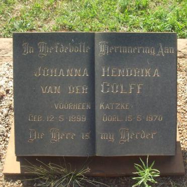 COLFF Johanna Hendrika, van der formerly KATZKE 1899-1970