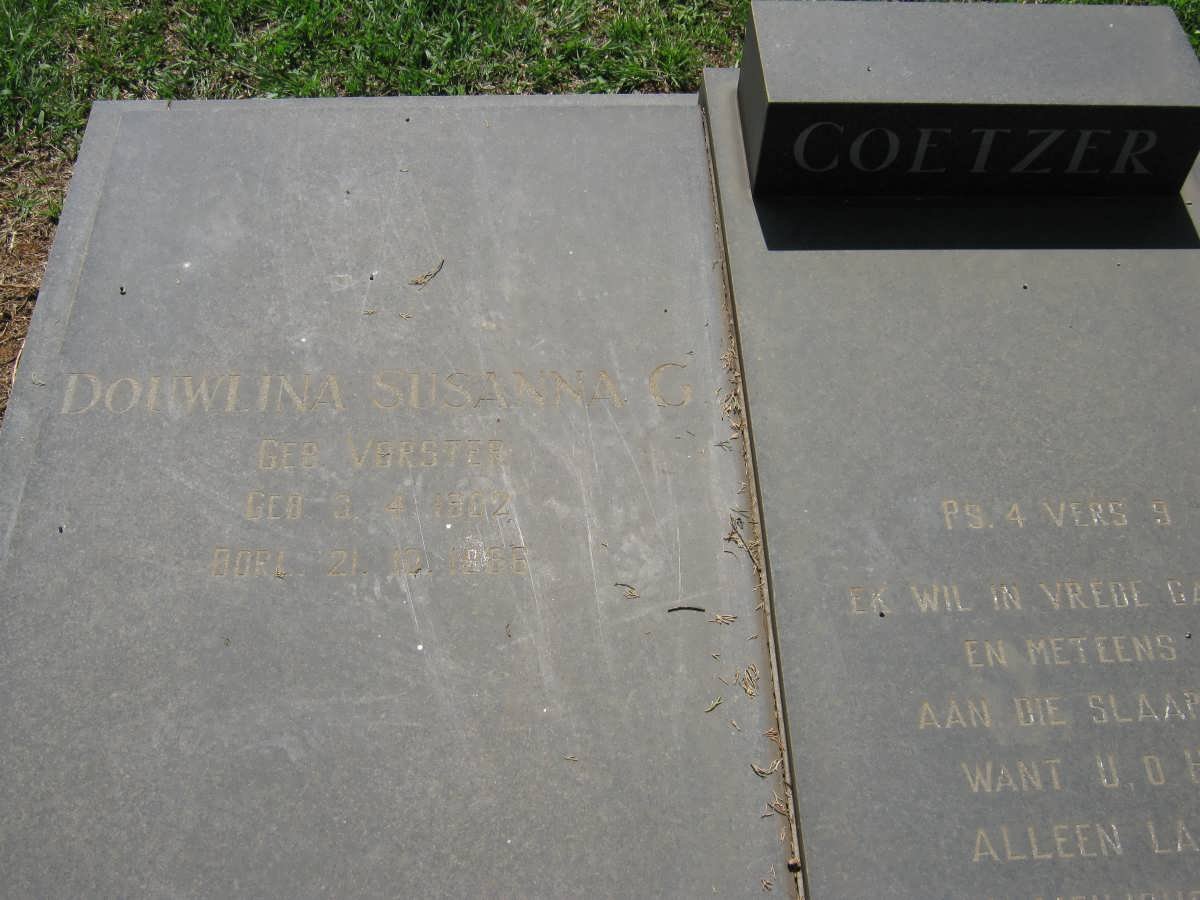 COETZER Douwlina Susanna C. 1922-1986