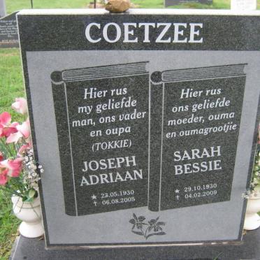 COETZEE Joseph Adriaan 1930-2005 &amp; Sarah Bessie 1930-2009