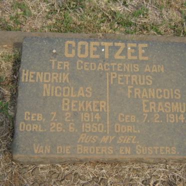 COETZEE Hendrik Nicolas Bekker 1914-1950 :: COETZEE Petrus Francois Erasmus 1914-