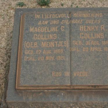 COLLINS Henry R. 1866-1960 &amp; Magdeline G. MEINTJES 1866-1921