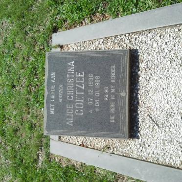 COETZEE Alice Christina 1936-1989