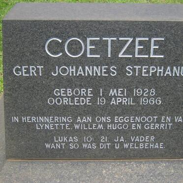 COETZEE Gert Johannes Stephanus 1928-1966
