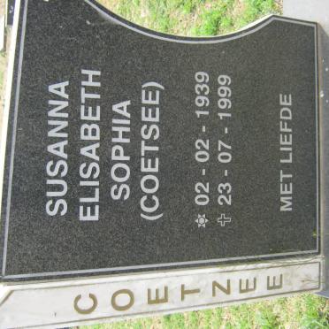 COETZEE Susanna Elisabeth Sophia nee COETSEE 1939-1999