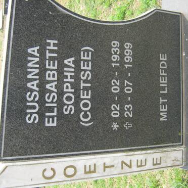 COETZEE Susanna Elisabeth Sophia nee COETSEE 1939-1999
