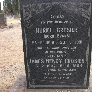 CROSIER James Henry 1907-1994 &amp; Muriel EVANS 1908-1991
