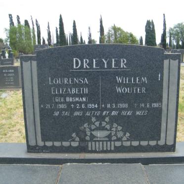 DREYER Willem Wouter 1908-1985 &amp; Lourensa Elizabeth BOSMAN 1905-1994