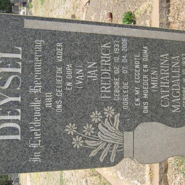 DEYSEL Jan Frederick 1937-2006 &amp; Catharina Magdalena 1837-1987