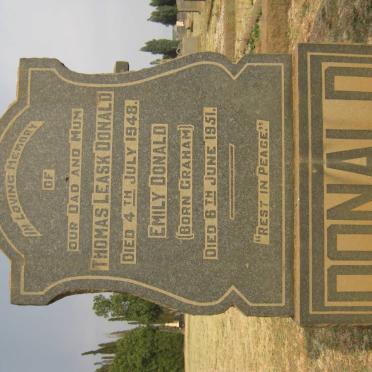 DONALD Thomas Leask -1948 &amp; Emily GRAHAM -1951