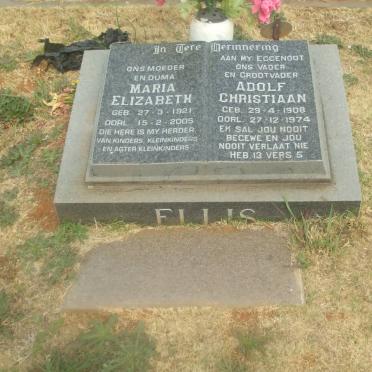 ELLIS Adolf Christiaan 1908-1974 &amp; Maria Elizabeth 1921-2005