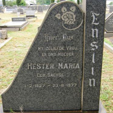 ENSLIN Hester Maria nee SACHSÉ 1927-1977