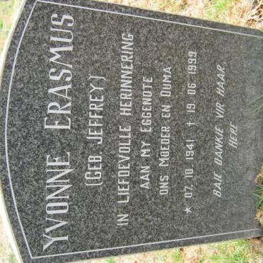 ERASMUS Yvonne nee JEFFREY 1941-1999