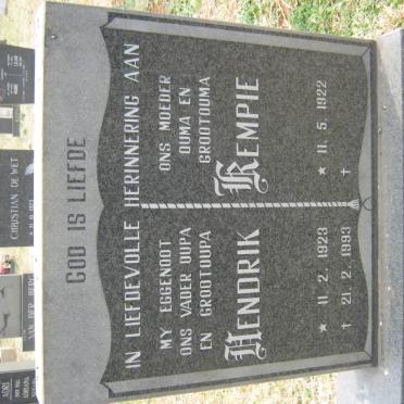 ERWEE Hendrik 1923-1993 &amp; Kempie 1922-