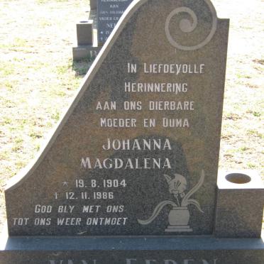 EEDEN Johanna Magdalena, van 1904-1986