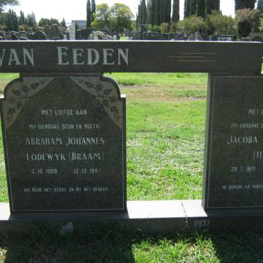 EEDEN Abraham Johannes Lodewyk, van 1969-1987 :: VAN EEDEN Jacoba Elizabeth 1971-1987