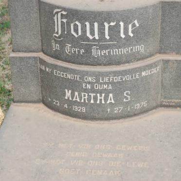 FOURIE Martha S. 1929-1975