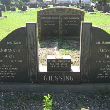 GIESSING Johannes Jurie 1891-1961 &amp; Jacomina Jacoba 1899-1984