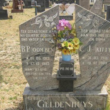 GELDENHUYS B.P. 1913-1993 &amp; C.J. 1916-1999