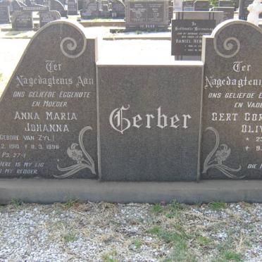 GERBER Gert Cornelis Olivier 1906-1983 &amp; Anna Maria Johanna VAN ZYL 1910-1996