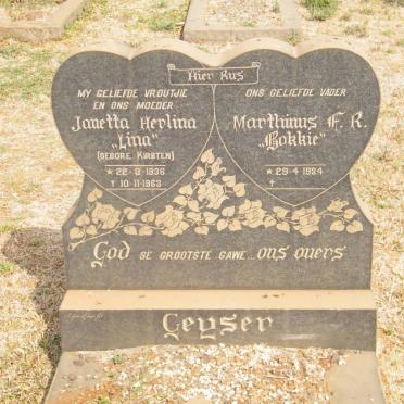 GEYSER Marthinus F.R. 1934- &amp; Janetta Herlina KIRSTEN 1936-1963 