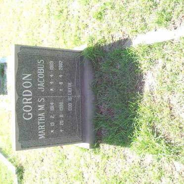 GORDON Jacobus 1909-2002 &amp; Martha M.S. 1914-1988