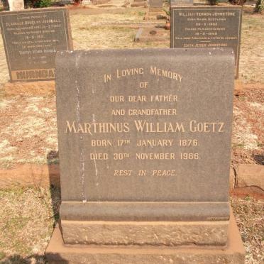 GOETZ Marthinus William 1876-1966