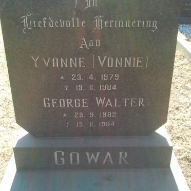 GOWAR Yvonne 1979-1984 :: GOWAR George Walter 1982-1984 