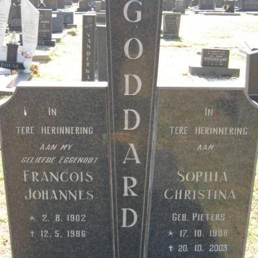 GODDARD Francois Johannes 1902-1986 &amp; Sophia Christina PIETERS 1908-2003
