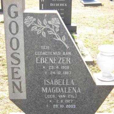 GOOSEN Ebenezer 1908-1987 &amp; Isabella Magdalena VAN ZYL 1927-2003