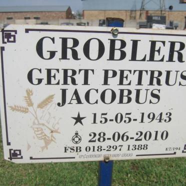 GROBLER Gert Petrus Jacobus 1943-2010
