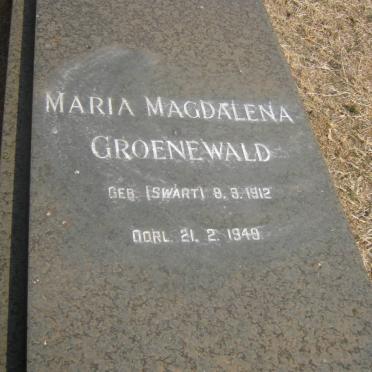 GROENEWALD Maria Magdalena nee SWART 1912-1949