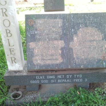 GROBLER Johannes Pieter 1930-1988 &amp; Anna Maria Magdalena BOTHA 1934-