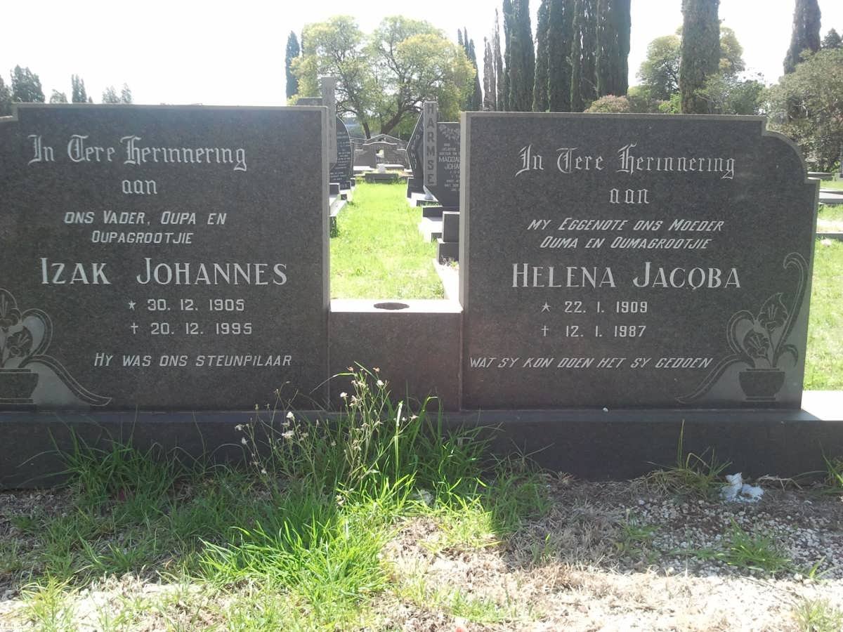GROVE Izak Johannes 1905-1995 & Helena Jacoba 1908-1987