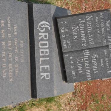 GROBLER Nicolaas Johannes 1930-1992 &amp; Sophia Wilhelmina 1935-
