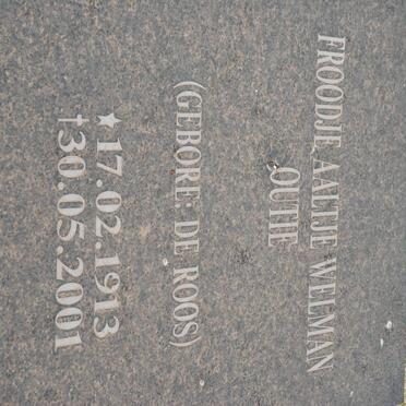 GRAAN Froodje Aaltje Welman, van nee DE ROOS 1913-2001