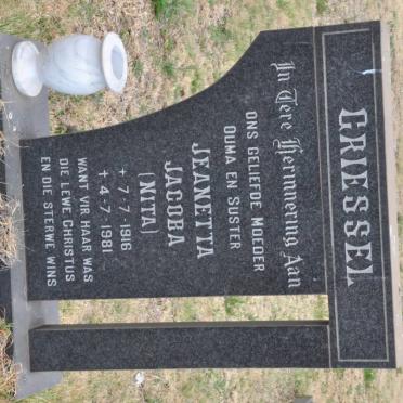 GRIESSEL Jeanetta Jacoba 1916-1981