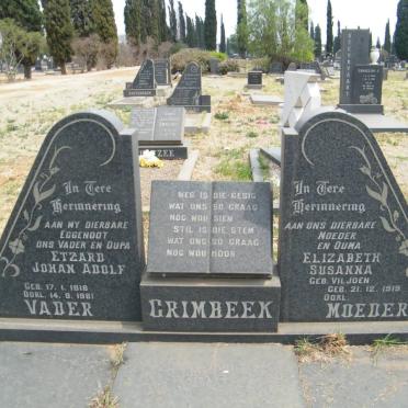 GRIMBEEK Etzard Johan Adolf 1918-1981 &amp; Elizabeth Susanna VILJOEN 1919-