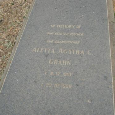 GRAHN Aletta Agatha C. 1910-1986