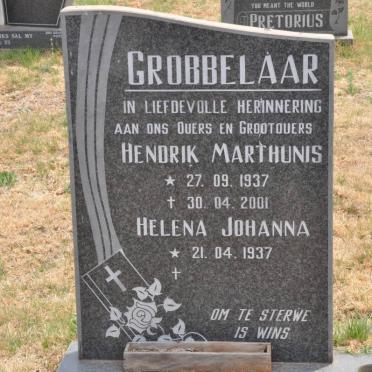 GROBBELAAR Hendrik Marthunis 1937-2001 &amp; Helena Johanna 1937-