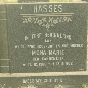 HASSES Mona Marie nee KANNEMEYER 1908-1972