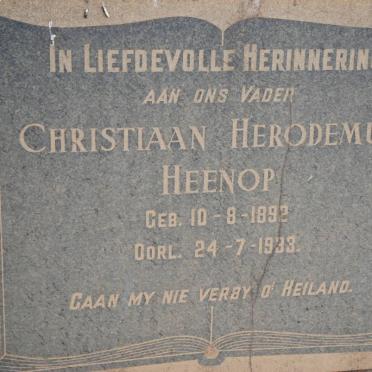 HEENOP Christiaan Herodemus 1892-1933