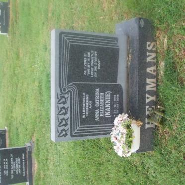HEYMANS Anna Catrina Elizabeth 1918-2006