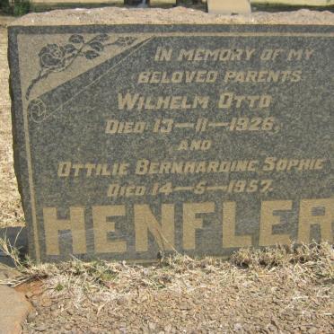 HENFLER Wilhelm Otto -1926 &amp; Ottilie Bernhardine Sophie -1957